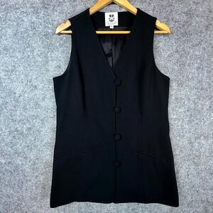 Renfrew Waistcoat Vest Womens Medium Black Sleeveless Business Button Front